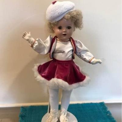 Antique Doll with Stand