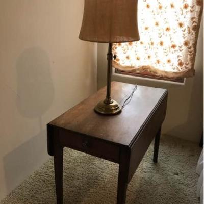 Lamp and Antique Side Table