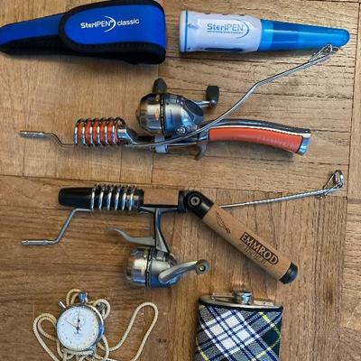 Emmrods, Steripen, Hanhart stopwatch & flask