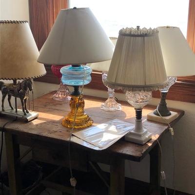 Electrified Antique Oil Lamps (5)