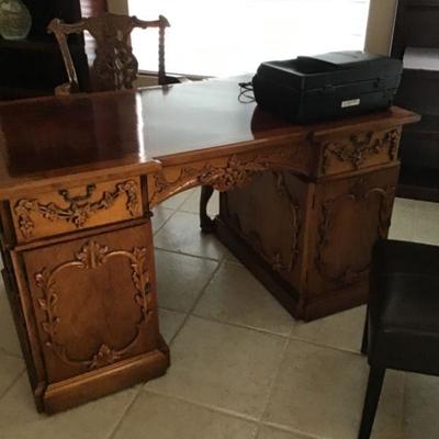 Beautiful antique Partner's desk and chair.
Current bid is $259