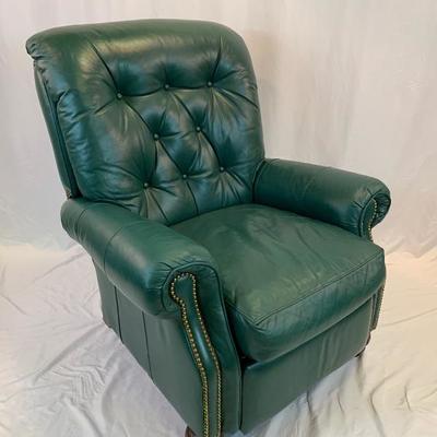 Bradington Young leather press back recliner. Pair available. 
