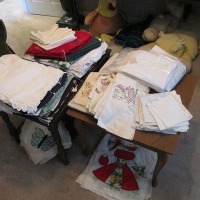 Lot's of luxury & fine linens, some antique.  