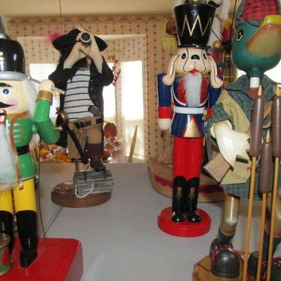 Large selection of Nutcrackers.  Some are from Germany made by Steinbach.