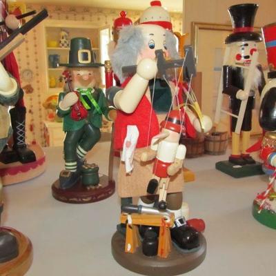 Large selection of Nutcrackers.  Some are from Germany made by Steinbach.