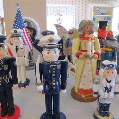 Large selection of Nutcrackers.  Some are from Germany made by Steinbach.