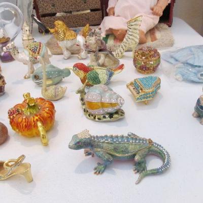 Lot's of fun small decor items including REAL Russian nesting dolls, Swavorski gold, and enamel trinket holders, Repo toys from the...
