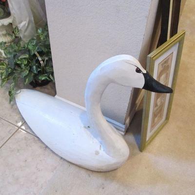 Large decorative wooden swan.