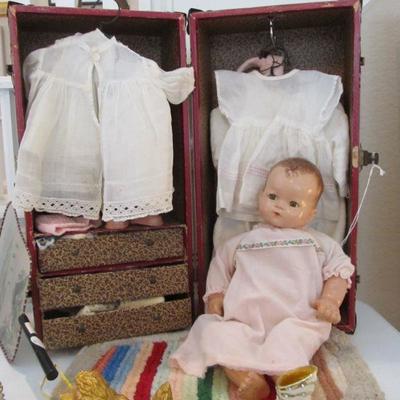 Antique Composition German Baby Doll w/ Brown Sleep Eyes in excellent condition. Well-loved and cared for.  Includes, vintage and antique...