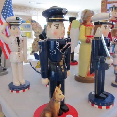 Large selection of Nutcrackers.  Some are from Germany made by Steinbach.