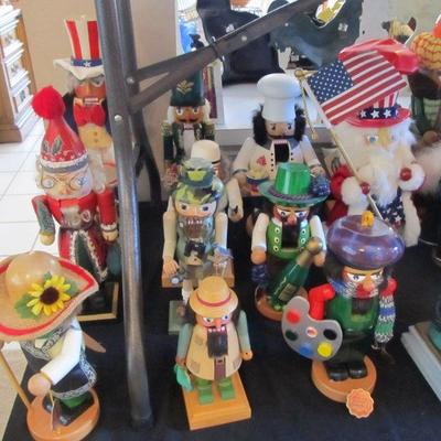 Large selection of Nutcrackers.  Some are from Germany made by Steinbach.