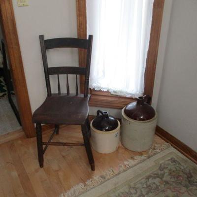 1840s chair & 2 jugs