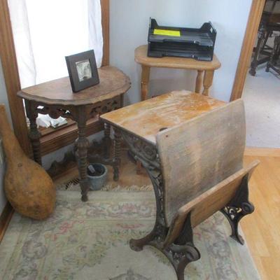 Vintage tables & antiques school desk