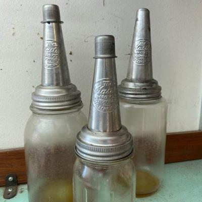 Three Vintage (Master Mfg Company) Oil Spouts