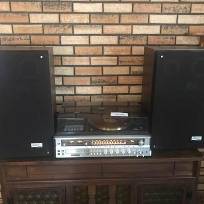 Vintage Zenith Stereo and Stack of Records