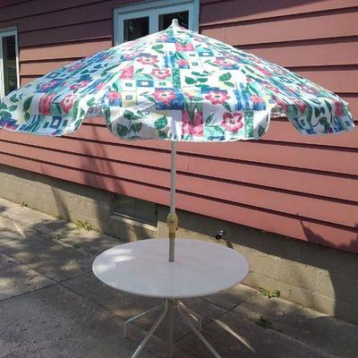 Lightweight Metal Patio Table and Umbrella