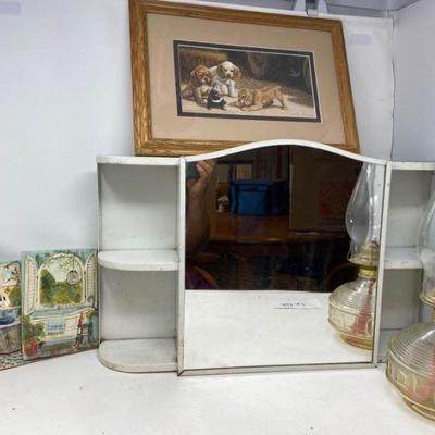 Small Metal Vintage Mirrored Medicine Cabinet Plus