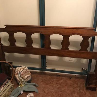 Queen bed headboard and frame $150