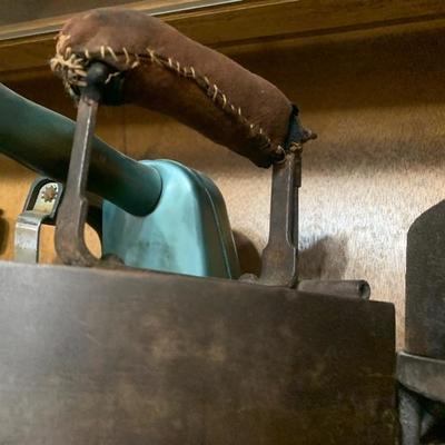 Leather handled box iron