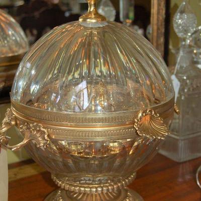 Crystal and gilt vodka glass chiller