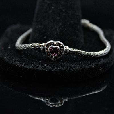 14K Gold and Sterling with Amethyst John Hardy Child's Bracelet
