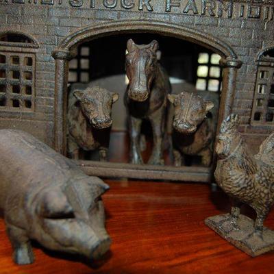 Iron barn with farm animals
