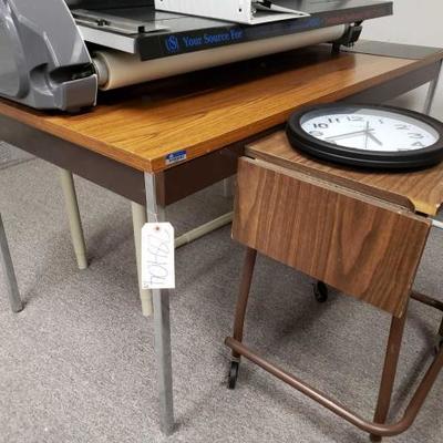 #28404 â€¢ Table, Rolling Table, and Howard Miller Clock