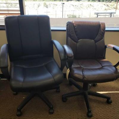 #27604 â€¢ 2 Leather Office Chairs