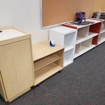 #17104 â€¢ Foldable Cubbie, 2 Bookshelves, And Cabinet And More