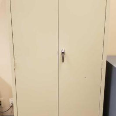 #16454 â€¢ Metal Cabinet Filled With Colored Paper