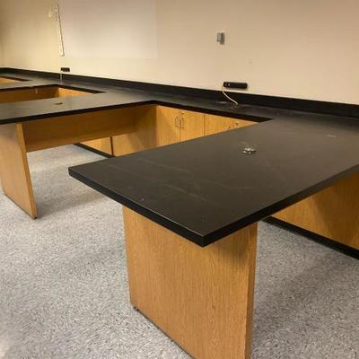 
#27914 â€¢ Wooden Cabinets With Attached Desks