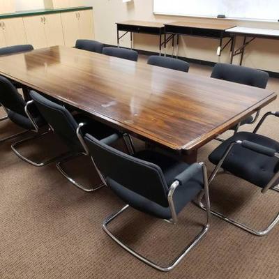 
#28114 â€¢ Conference Table with 10 Chairs