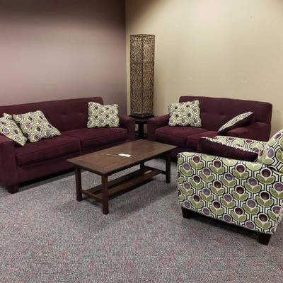 #17806 â€¢ Couch, Love Seat, Chair, End Table, Coffee Table, And Lamp
