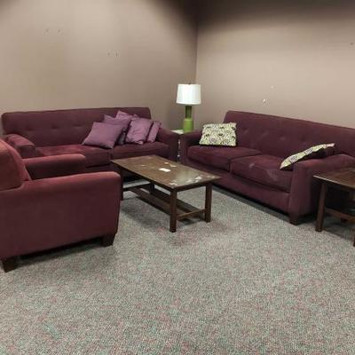 #17804 â€¢ 2 Couches, Chair, Coffee Table, 2 End Tables, And Lamp