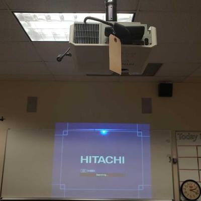 #27700 â€¢ Hitachi CP-RX80 Video Projector With Remote And Ceiling Mount