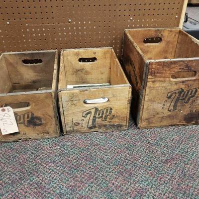 #862 â€¢ Vintage 7up Wooden Crates