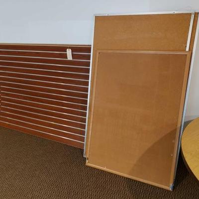 #15500 â€¢ 3 Cork Boards And 2 Wall Grid Shelves