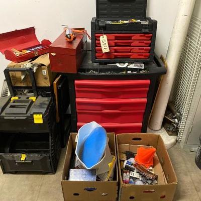 #10070 â€¢ Work Force Tool Box, Rubbermaid Tool Box, Lubricants and More