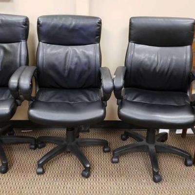 #16458 â€¢ 3 Office Chairs And Wooden Chair