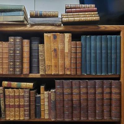 1108	
2 Shelves Full Of 1800's Antique Books
Books Include Bulwer's Works- Eugene Aram, Littell's Living Age, The Waverley Novels- The...