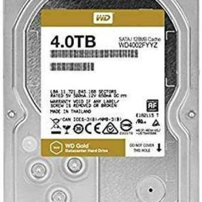 #27796 â€¢ 2 WD Gold Hard Disk Drive 6 GB/s 4 TB Capacity