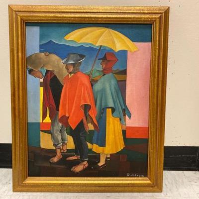 538	
March 1955 Marketgoers From Venezuela
Copied from the painting of Hector Poleo by Robert Johnson. Measures Approx 19â€x24â€
