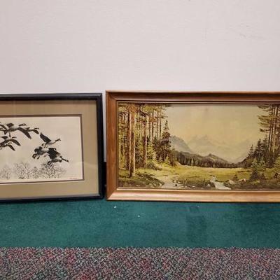500	
1 Framed Picture of Mount Shasta, and Another Piece of Framed Artwork
Measurements Include 14