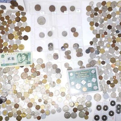 #298 â€¢ Foreign Currency- Approx 418 Loose coins