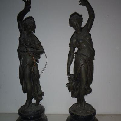 Spelter Female Statues