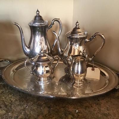 Silver tea set ( silverplate ) 