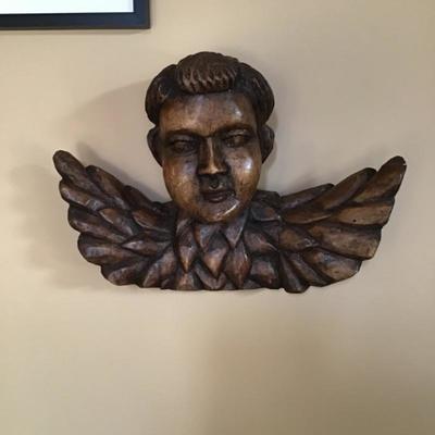 Hand carved head angel 