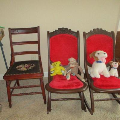 Victorian rockers & side chair
