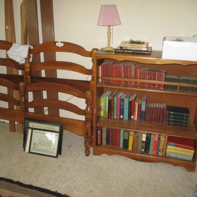 Bed & book shelves....
