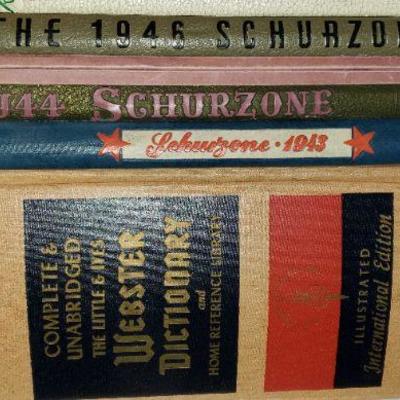 1940s Schurz High School Yearbooks. Vintage Large Webster Dictionary